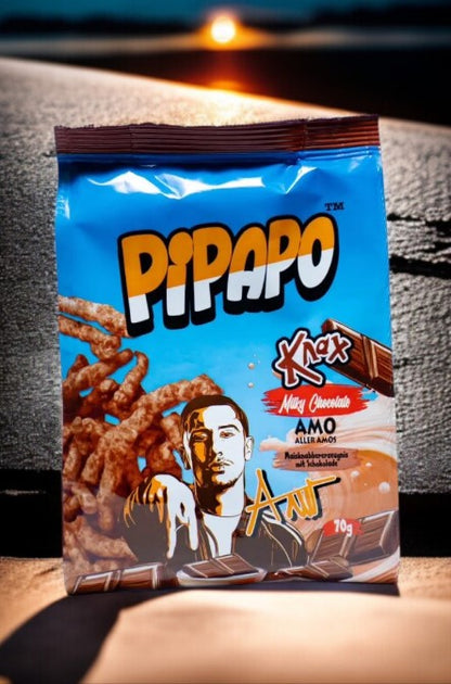 2 x PIPAPO AMO Knax Chips  Milky Chocolate , Milky Strawberry ,  MHD 05.2026