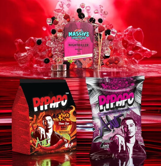 Bundle Massiv`s Zahnstocher Geschmack + PIPAPO AMO Knax Chips Flama Roja + Sonnenblumenkerne Taco