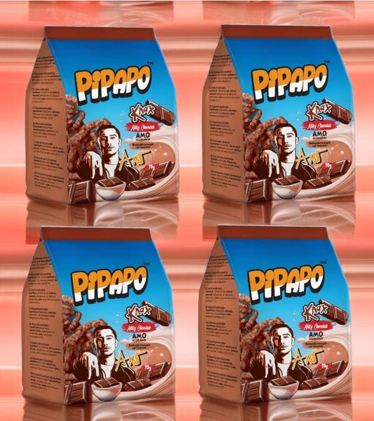 4 x PIPAPO AMO Knax Chips Snack Milch Schokolade - Milky Chocolate