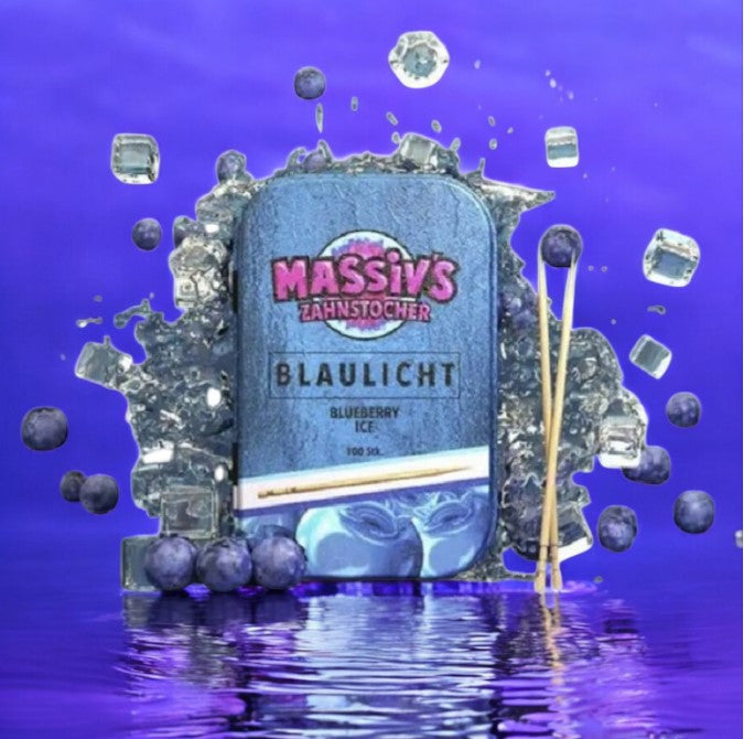 3 x Massiv's Zahnstocher mit Geschmack Blaulicht - Blueberry Ice ( Nikotinfrei )