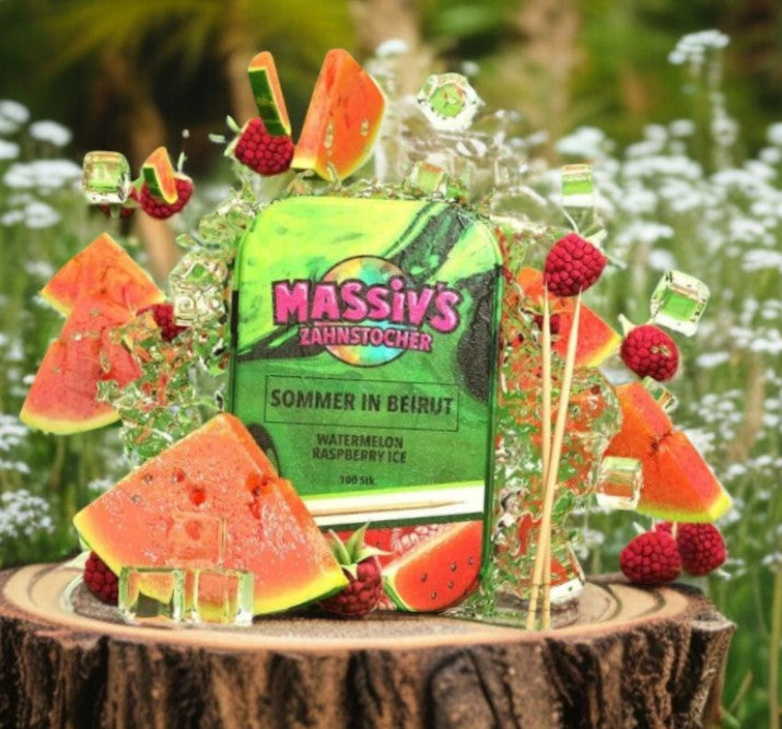 2 x Massiv's Zahnstocher Geschmack BIG M Peach , SOMMER Watermelon Raspberry