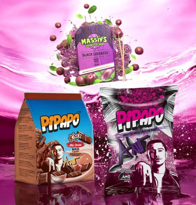 Bundle Massiv`s Zahnstocher Geschmack Grape + PIPAPO AMO Knax + Sonnenblumenkerne Popcorn