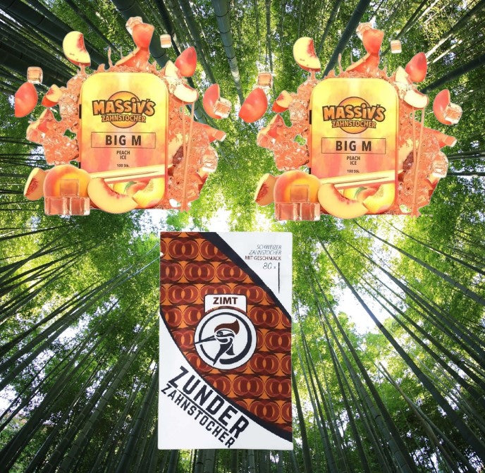 Bundle 2x Massiv's Zahnstocher Geschmack Peach + GRATIS Zunder Zimt