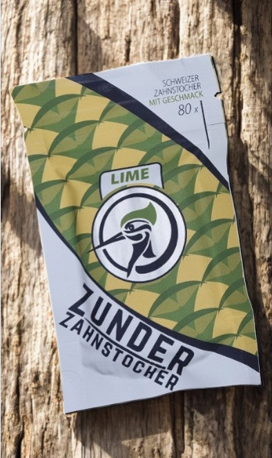2 x Zunder Zahnstocher mit Geschmack Lime , Mint ( Nikotinfrei )