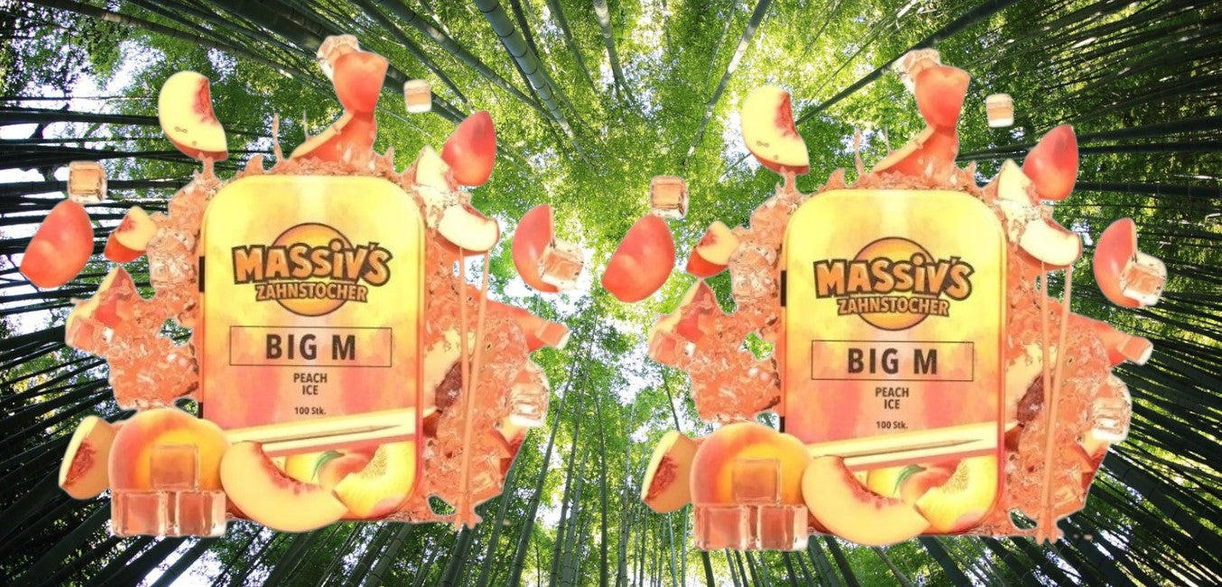 4 x Massiv's Zahnstocher mit Geschmack 2x Peach Ice + 2x Grape Mint