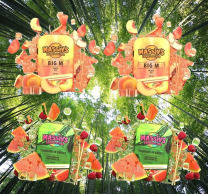 4 x Massiv's Zahnstocher Geschmack 2x Peach , 2x Watermelon Raspberry