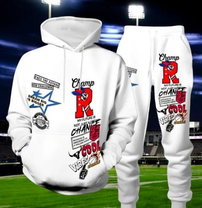Trainingsanzug Jogginganzug 4XL Kapuzen Hoodie Hose Sport 2 teilig Buchstabendruck R