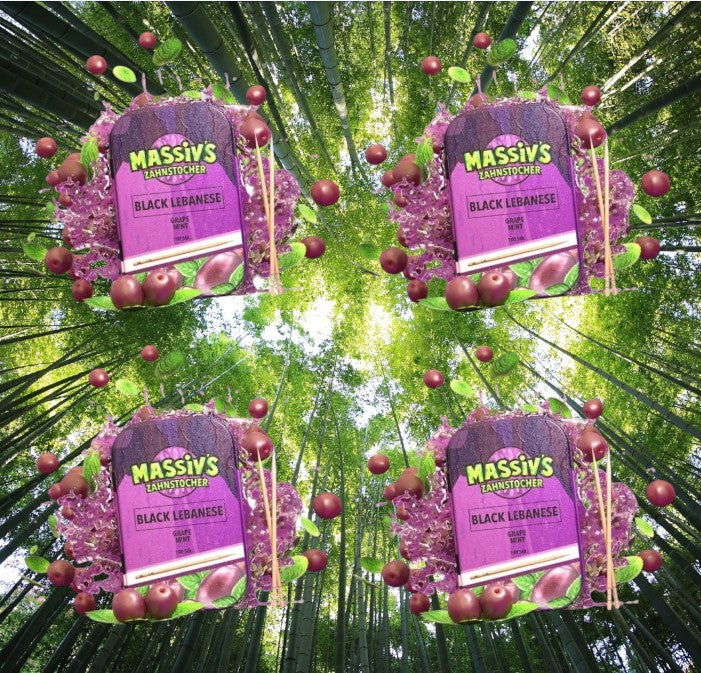 4 x Massiv's Zahnstocher mit Geschmack BLACK LEBANESE Grape Mint ( Nikotinfrei )