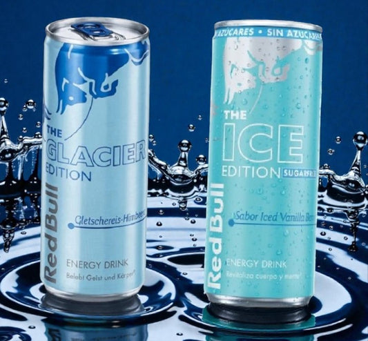 Red Bull Gletschereis Himbeere + Iced Vanilla Berry (Zuckerfrei) Spanien Energy Drink