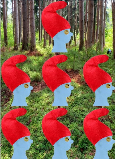 7 x Zwergenmütze Zwerg Mütze Schlumpf Fasching Karneval Fastnacht fürs Kostüm rot