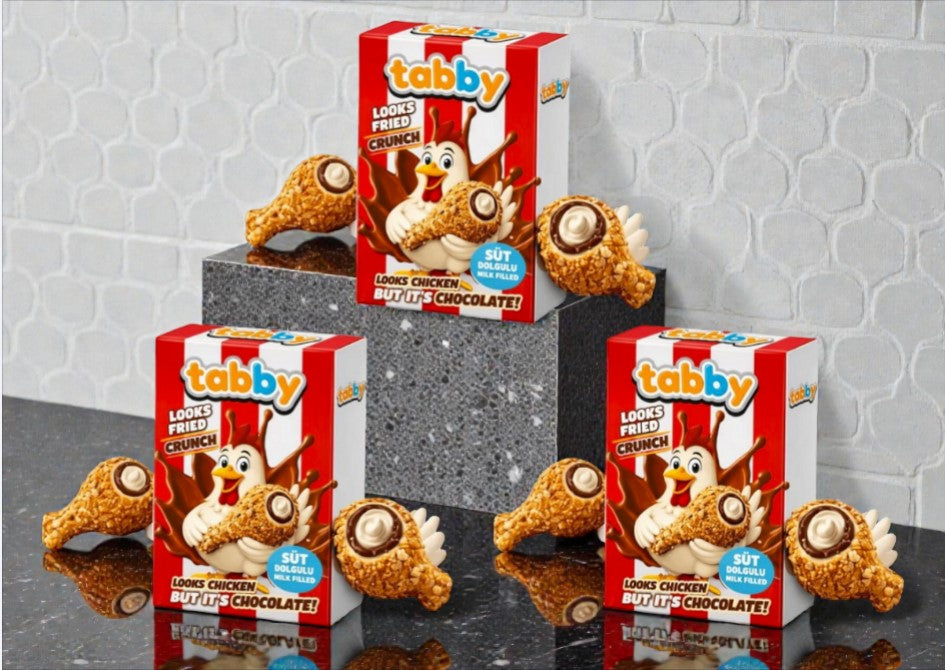 3 x Tabby Milk Cream Filled Crispy Chicken Chocolate looks Fried Crunch (3x 50g)