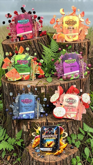 Bundle 7x Zahnstocher 6x Massiv Geschmack Berry, Peach + 1x Snackpate Ehrenzahn Mango Energy