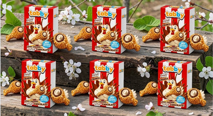 6 x Tabby Milk Cream Filled Crispy Chicken Chocolate looks Fried Crunch (6x 50g)