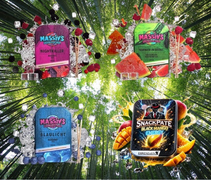 Bundle 3x Massiv's Zahnstocher Geschmack Berrymix ,Watermelon ,Blueberry + 1x Ehrenzahn Snackpate Mango Energy