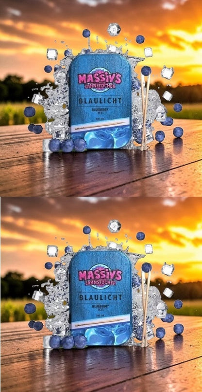 Bundle 4x Zahnstocher 2x Massiv Geschmack Blueberry + 2x Snackpate Ehrenzahn Mango Energy