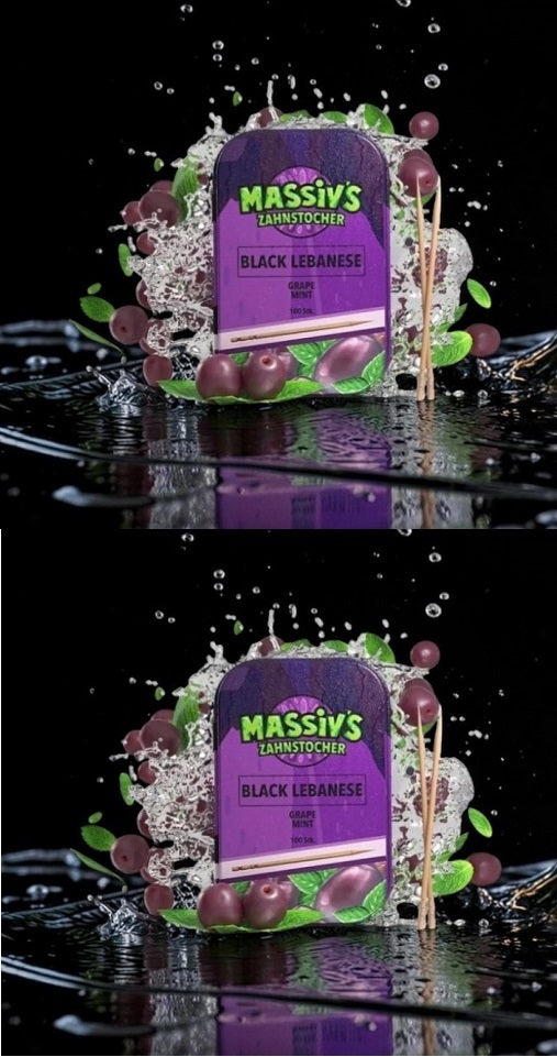 Bundle 4x Zahnstocher 2x Massiv Geschmack Grape Mint + 2x Snackpate Ehrenzahn Mango Energy