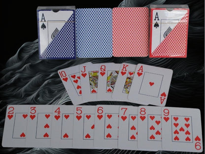 4 x Premium Poker Karten Spielkarten 100% Plastik Große Eckzeichen 4x54 Blatt
