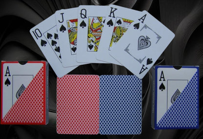 4 x Premium Poker Karten Spielkarten 100% Plastik Große Eckzeichen 4x54 Blatt