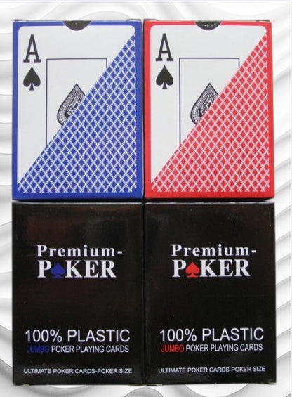 4 x Premium Poker Karten Spielkarten 100% Plastik Große Eckzeichen 4x54 Blatt