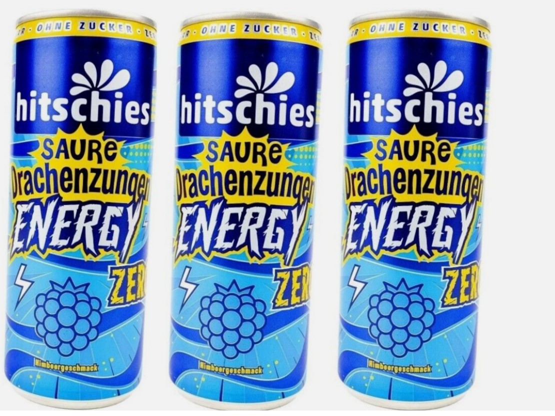 Hitschies Saure Drachenzungen Energy Zero Blau Geschmack (inkl. 0,25€ Pfand) MHD 03.2026
