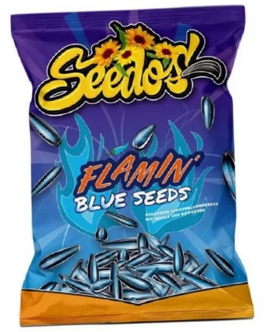 Seedos Flamin Blue Seeds geröstete Sonnenblumenkerne in der Schale mit Gewürz 100g