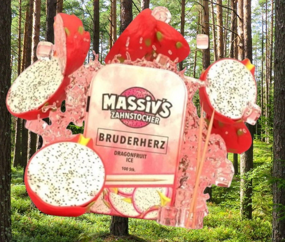 4 x Massiv's Zahnstocher mit Geschmack Berrymix , Peach , Blueberry , Dragonfruit