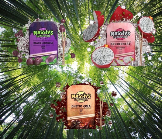 3x Massiv Zahnstocher Geschmack Grape Mint , Dragonfruit , Cola Ice