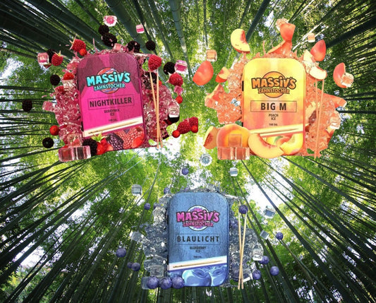 3 x Massiv's Zahnstocher mit Geschmack Berrymix , Peach , Blueberry