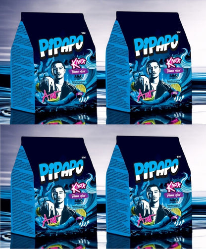 4 x PIPAPO AMO Knax Chips Flama Azul ( blau ) Mais Snack