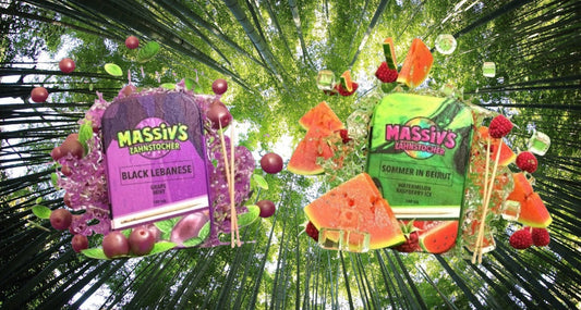 2 x Massiv's Zahnstocher mit Geschmack Watermelon Raspberry Ice & BLACK LEBANESE - Grape Mint