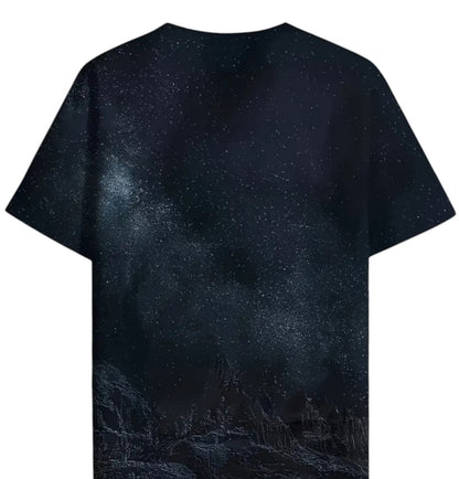 T Shirt 3D Druck Sexy Frau mit Tattoo Sternennacht Grafik kurzarm Größe 2XL Übergröße
