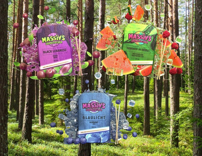 3 x Massiv's Zahnstocher mit Geschmack  - Grape Mint - Watermelon Raspberry Blaulicht - Blueberry Ice