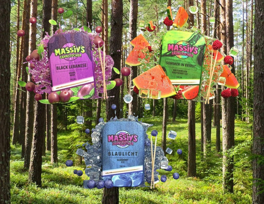 3 x Massiv's Zahnstocher mit Geschmack  - Grape Mint - Watermelon Raspberry Blaulicht - Blueberry Ice
